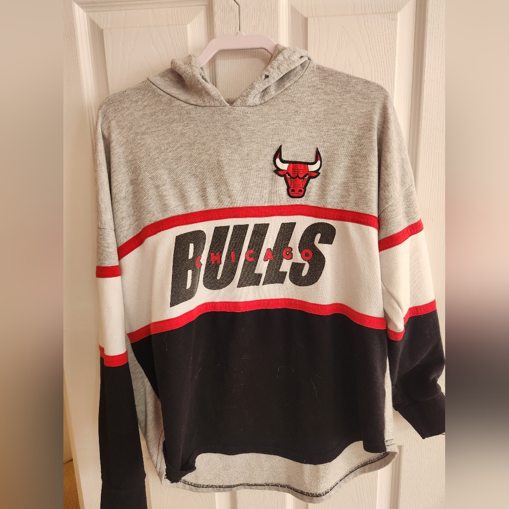 Grey, Black, and White Bulls Hoodie